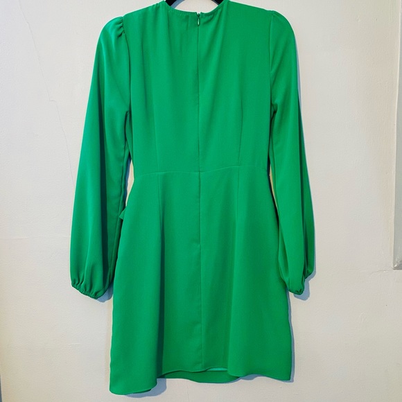 Bright Green Long Sleeve Mini Dress - Picture 4 of 9